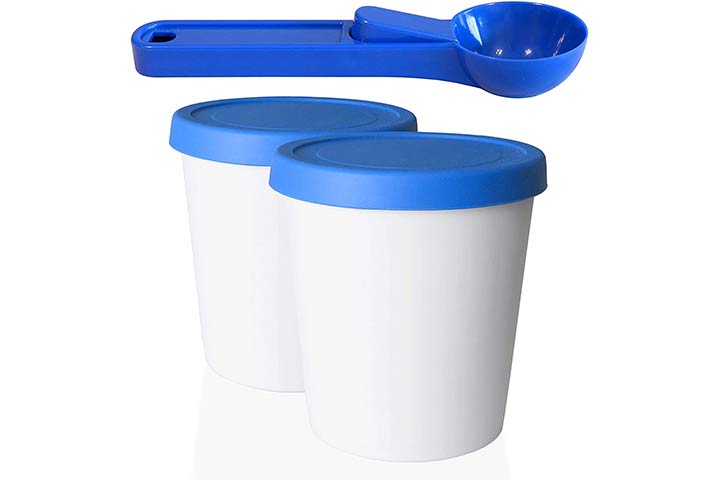 CAMKYDE Ice Cream Containers 1.5 Quarts Set of 2, Homemade Ice Cream  Storage Containers for Freezer (Mint Green)