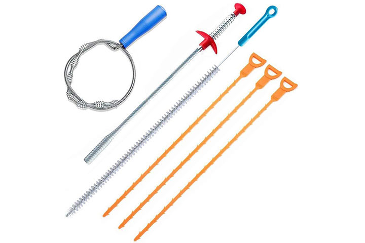 Drain Clog Remover Tool- 6 Pack 20 Inch Length Drain Cleaner Sticks for  Sink, Pipe and Tub - Plumbing unclogger Tool for Clogged Drains in Shower