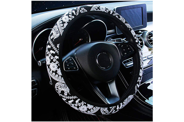 BOKIN Steering Wheel Cover, Microfiber Leather and Viscose, Breathable - 1