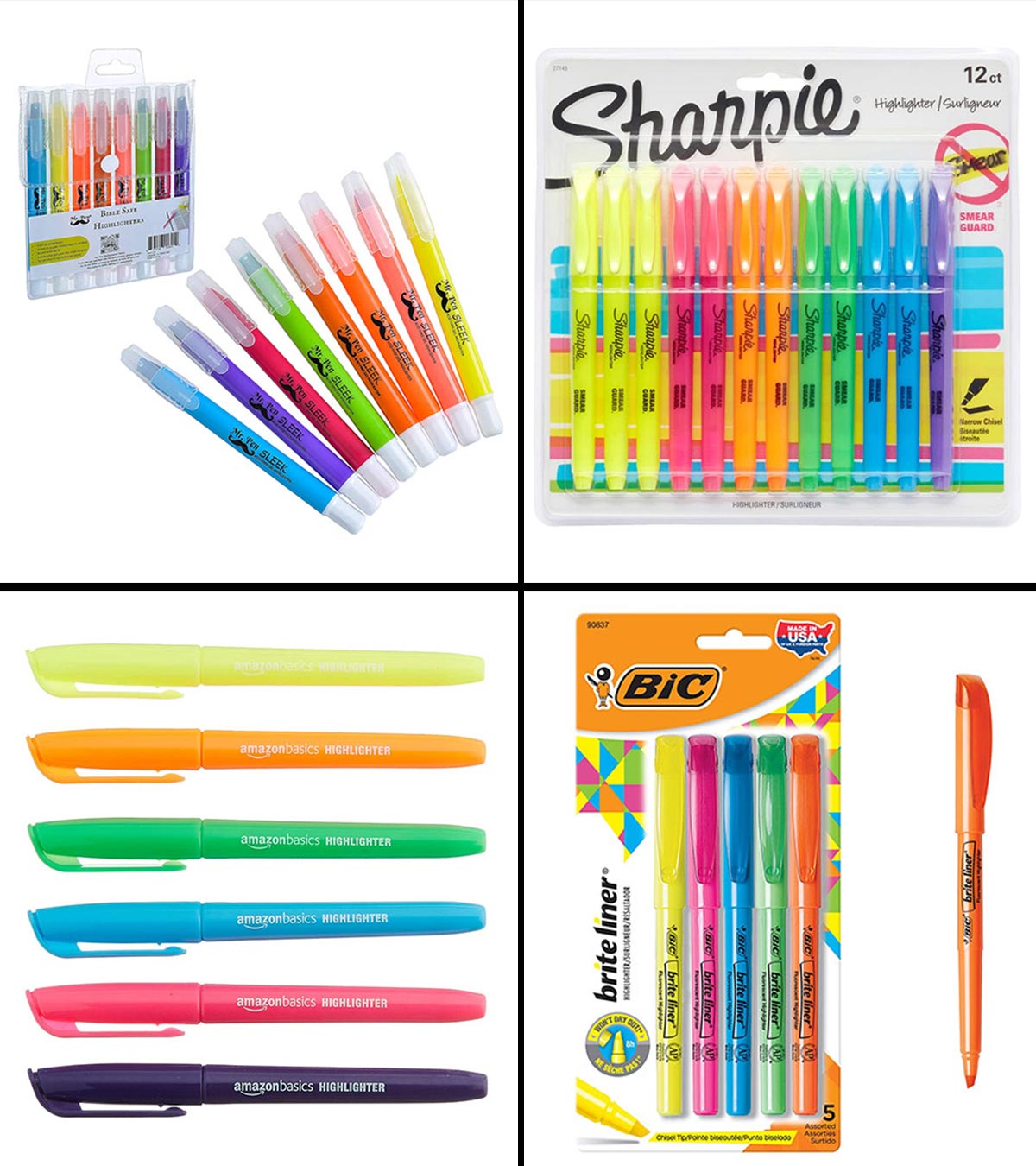 Mr. Pen- Colorful Highlighters Set, 6 Pack, Assorted Colors, Retractable  Colored Bible Markers