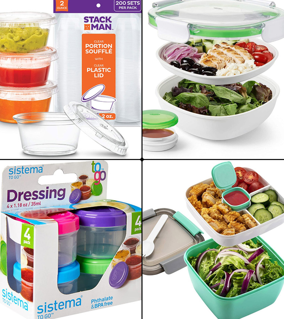 7 Piece Perfect Portions Kit Diet Meal Leak Proof Portion Control Containers
