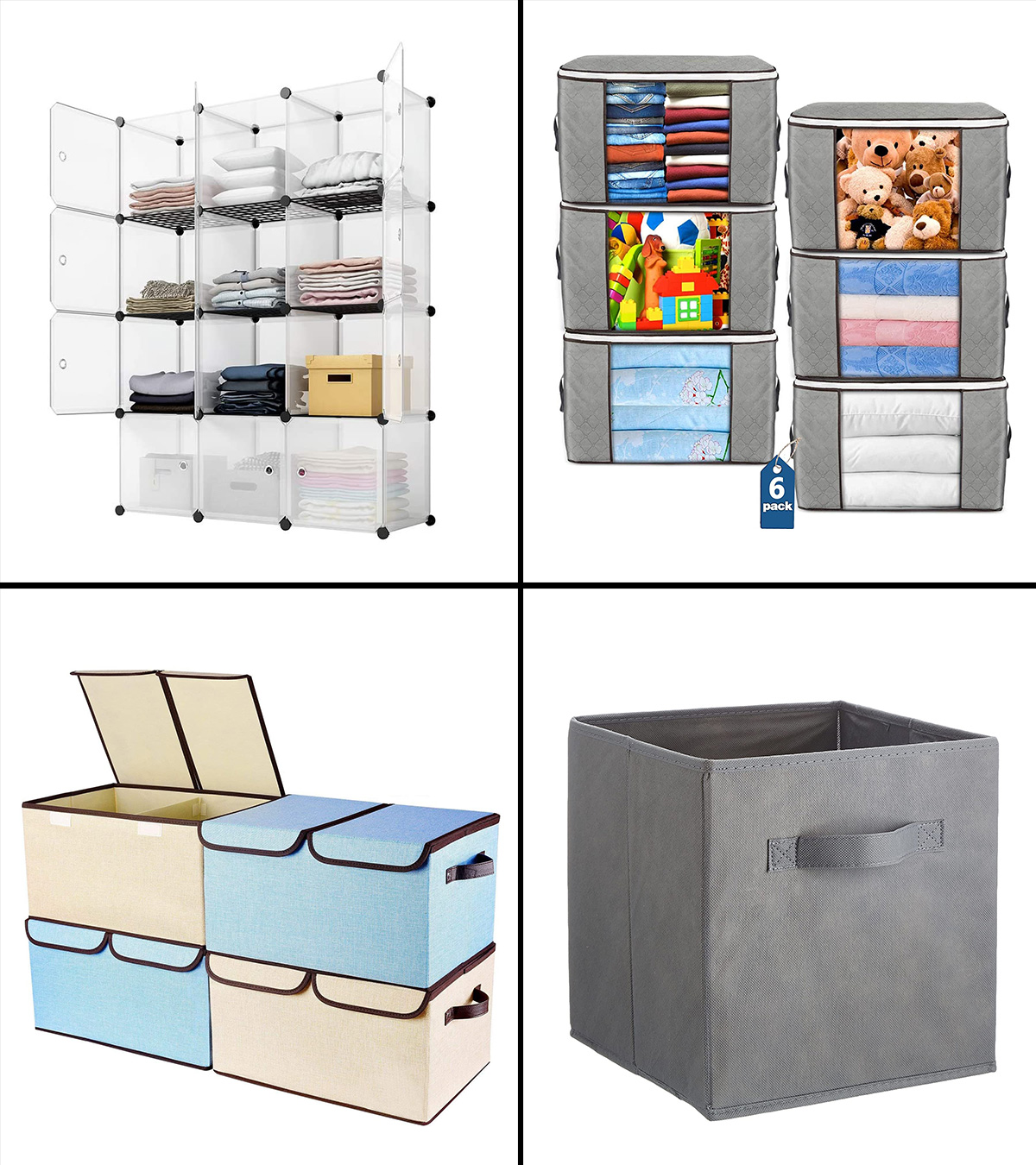 Foldable Closet Organizer For Clothes Storage Boxes With Flat
