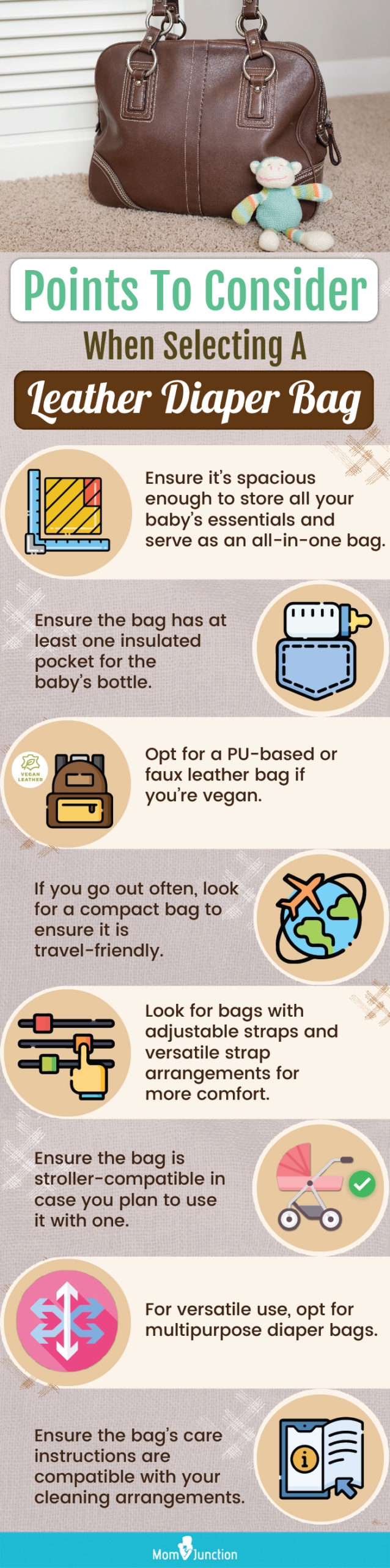SophisticaMom™ Leather Diaper Bag & Accessories