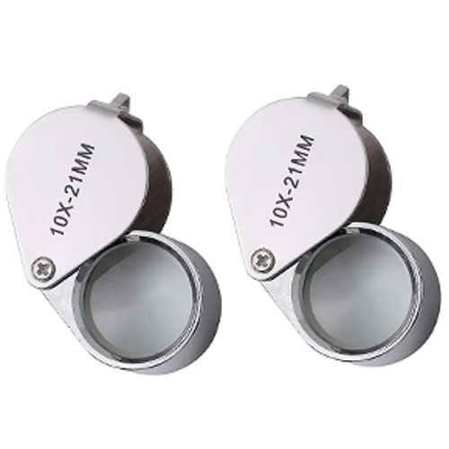 Portable Jewelry Magnifying Glass 20x Magnification Optical Glass Lens  Pocket Jewel Coin Magnifier Identify Helping Hand