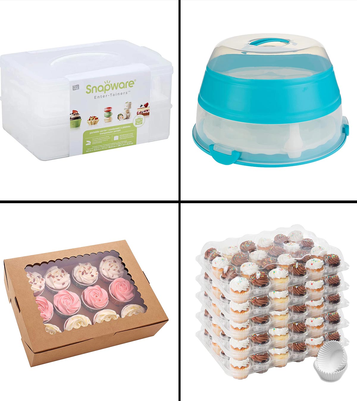 Buy Round Plastic Cake Carrier for Up To 28cm Diameter with Handle