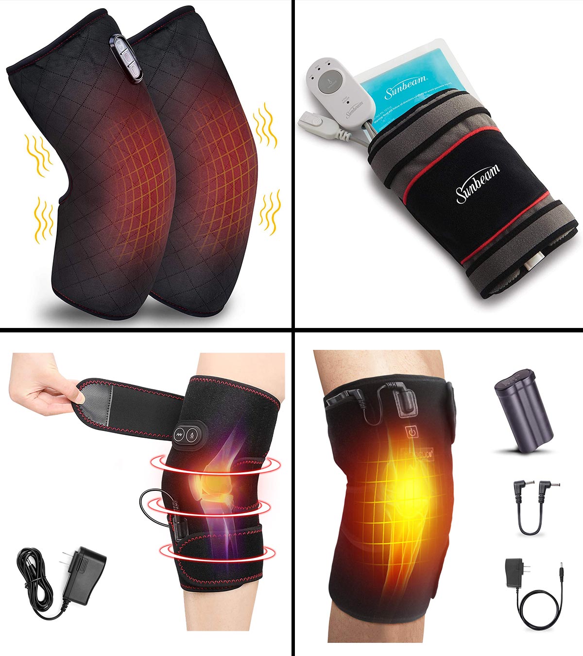 COMFIER Heated Knee Brace Wrap with Knee Massager with Heating Pad for Knee,  Pain & Stress Relief 