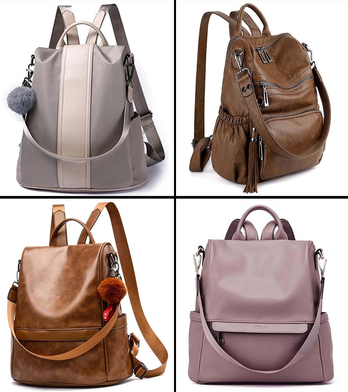 Mini Backpack for Women PU Leather Multifunction Crossbody Bag Phone Pouch  Pack