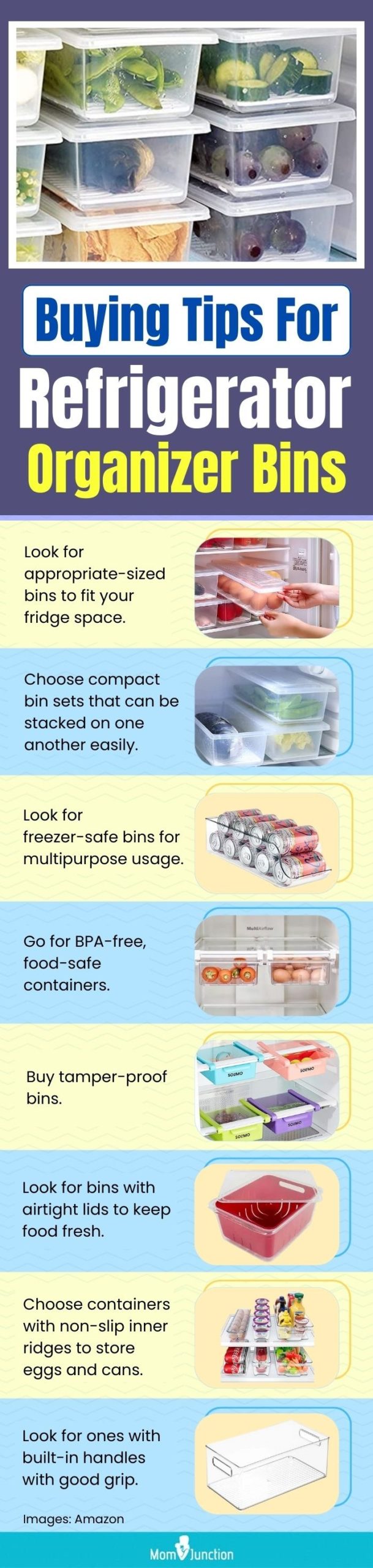 iDesign 6-Piece Recycled Plastic Small Stackable Kitchen Organizer Bin with Integrated Handles for Kitchen, Fridge, Freezer, Pantry & Cabinet