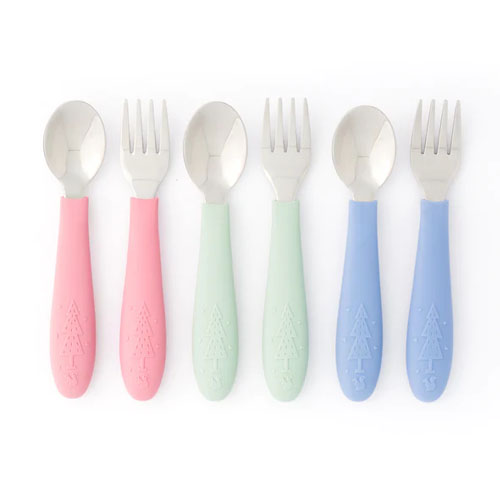 PrimaStella Silicone Chew Spoon Set for Babies and Toddlers | Safety Tested  | BPA Free | Microwave, Dishwasher and Freezer Safe