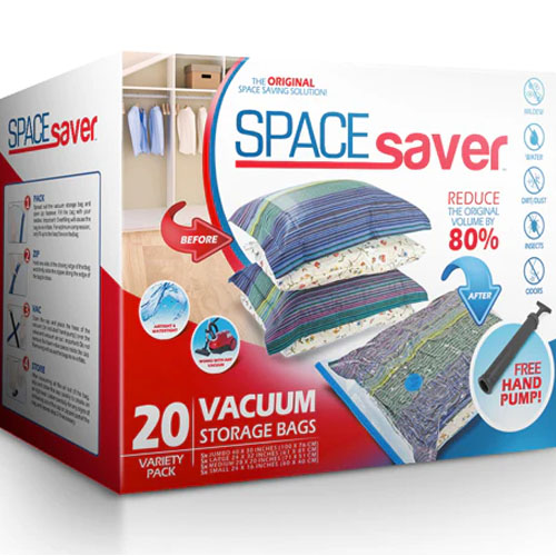Spacesaver's Space Saver Vacuum Storage Bags Save 80% Space - Vacuum Sealed  Bags for Comforters, Blankets, Bedding, Clothing - Compression Seal for  Closet Storage -(1PC)