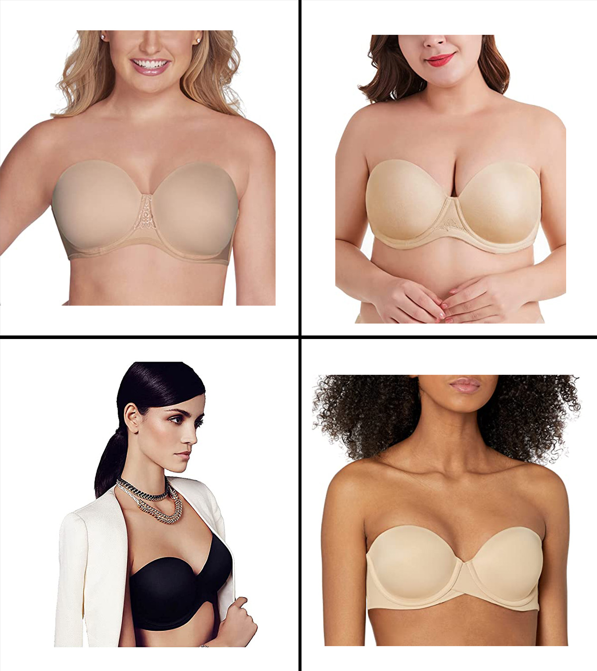 New women's bra strapless Plus Size Push Up padded transparent straps  halter bra sexy Bras 32