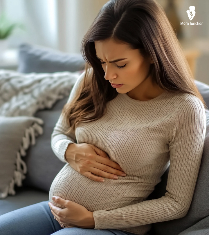 Pregnant Woman Experiencing Upper Stomach Pain