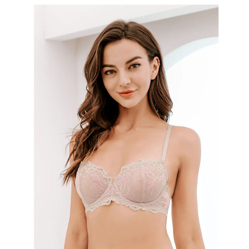 Deyllo Womens Sexy Lace Plunge Push Up Underwire India