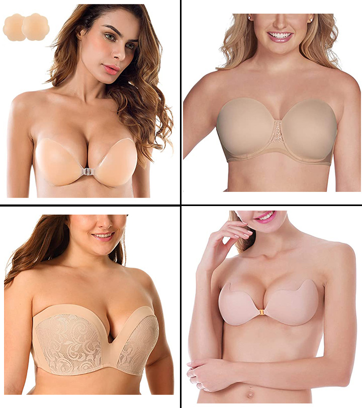 MITALOO Push up Strapless Self Adhesive Plunge Bra Invisible Backless  Sticky Bras Beige : : Clothing, Shoes & Accessories