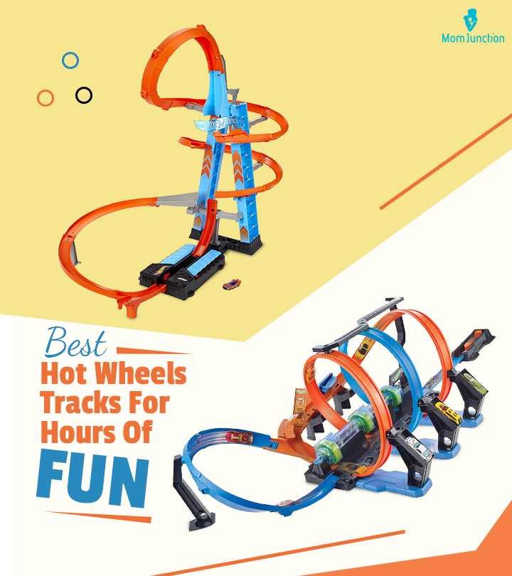 Hot Wheels Track Set and Toy Car, Large-Scale Motorized Track with 3  Corkscrew Loops, 3 Crash Zones and Toy Storage ( Exclusive)