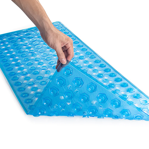 Eco Friendly TPE Cobblestone Bath Mat With Suction Cup Waterproof