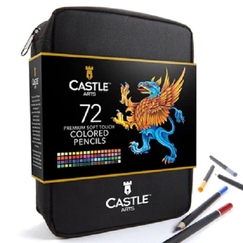 Castle Art Supply Colored Pencil 72 Set Color Charts and Color