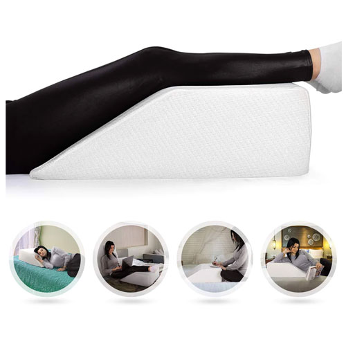 Leg Back Sleepers & Side Sleepers, Ergonomically Designed Down Alternative  Between & Under Pillow for Knee Support, Hypoallergenic & Washable,  26x13x3 One Size, White 