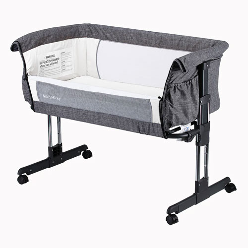Baby Bedside Sleeper, Cosleeping Baby Bed with Adjustable Height, Extra  Storage and Integrated Wheels. Bassinets for Newborn Babies - Dark Gray
