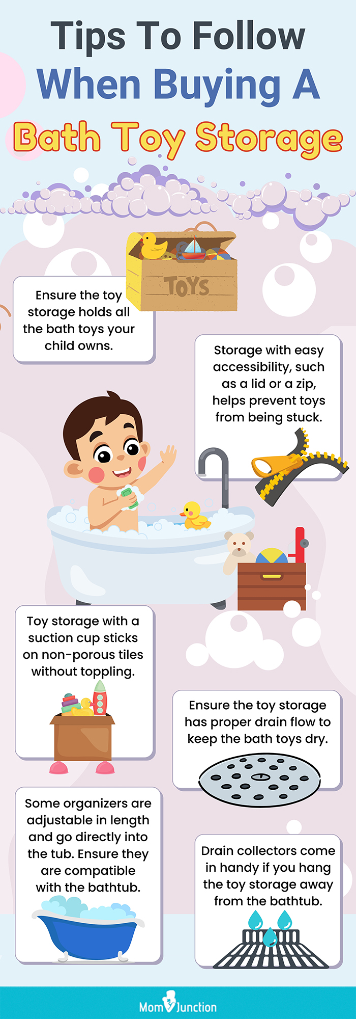Kids Bath Toy Caddy Bathroom Organizer Holder Adjustable Storage Soap Dish  White