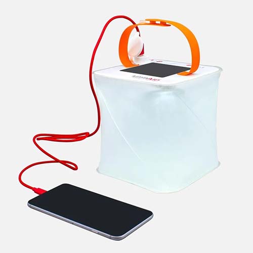 KIZEN Solar Lantern - Collapsible LED Camping Lantern - Rechargeable Solar  - USB Portable Lamp and Phone Charger for Emergency, Power Outage