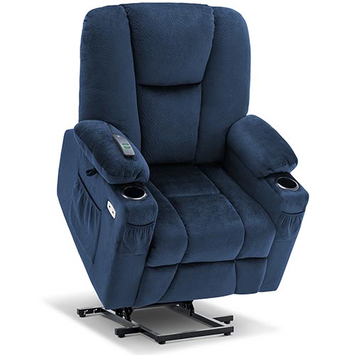 Mecor Power Lift Chair Dual Motor PU Leather Lift Recliner for Elderly Lay  Flat Sleeper Recliner with Massage/Heat/Vibration/Remote Control/Side  Pockets for Living Room : : Home