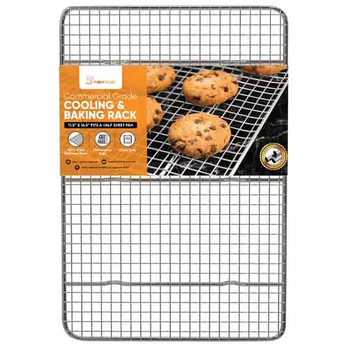 Kitchenatics Stainless Steel Cooling Baking Roasting Small Wire Racks Fit Quarter Sheet Si