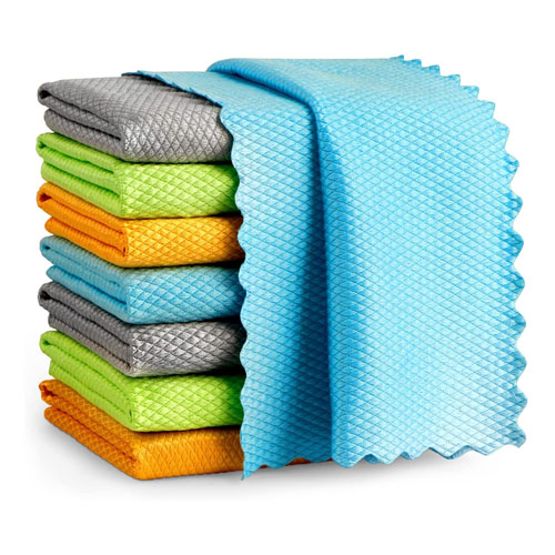 HOMEXCEL Microfiber Cleaning Cloth,12 Pack Cleaning Rag,Cleaning Towels with 4 Color Assorted,12x12
