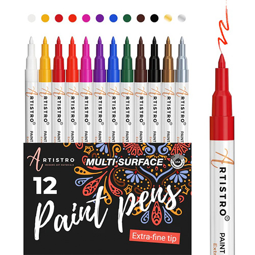 Set of 15 Permanent Oil Based Paint Markers fine Tip for Rock