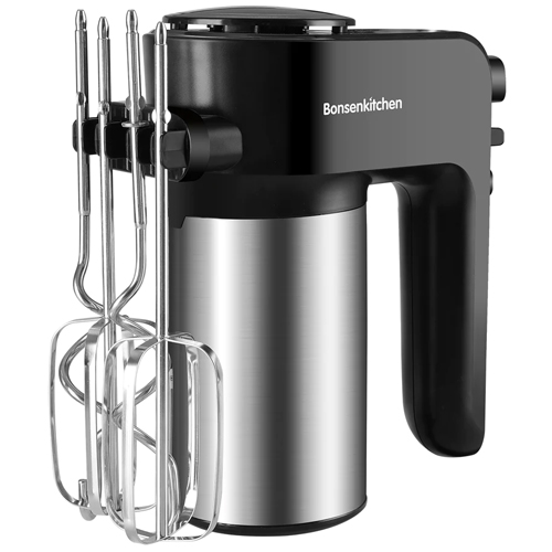Bonsenkitchen Milk Frother Handheld, Automatic Hand Frother (Gold)