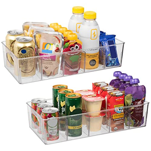Set of 8 Refrigerator Organizer Bins, Vtopmart Clear Plastics Fridge  Organizers and Storage with Handles
