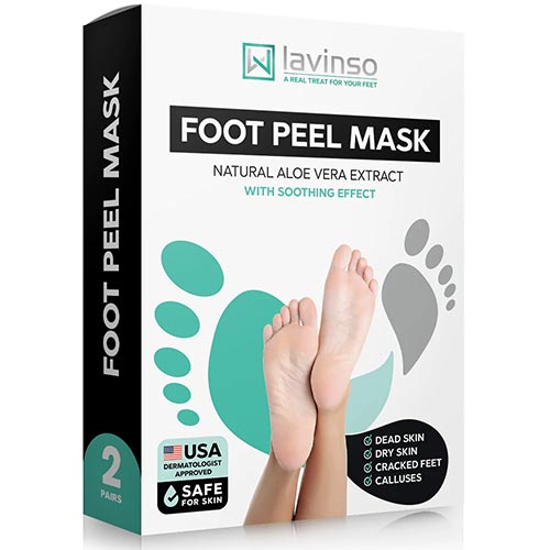 Scala Foot Peel Mask Treatment (2 Pack) Dead Skin Remover for Feet, Dry Cracked Feet, Exfoliator Gel Fixes Cracked Heels, Peeling Reveals Baby Soft
