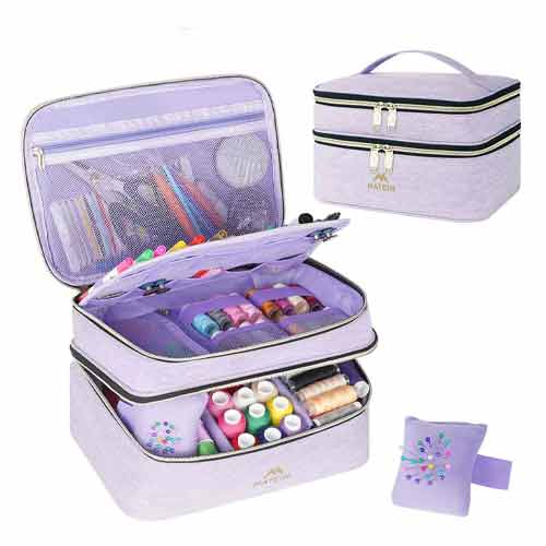 Notionsland Sewing Basket - Sewing Supplies Organizer Sewing Kit Storage Container - Ideal for Needles, Thread, Scissor, Tape Measure, Thimble and Other Sewing