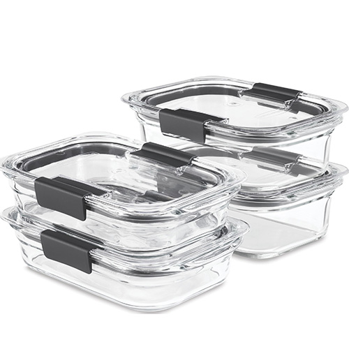 FineDine 24-Piece Superior Glass Food Storage Containers Set - Newly Innovated Hinged Locking Lids - 100 Leakproof Glass Meal-Prep Containers, Great