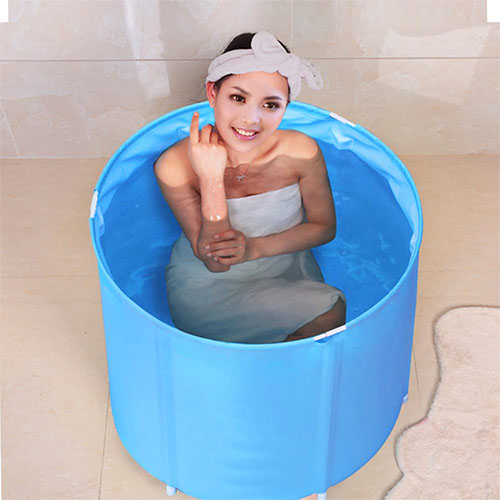 80*80 Convenient Folding Bath Bucket Foldable Adult Folding Bath Bucket  Thickened Thermal Insulation Bath Bucket