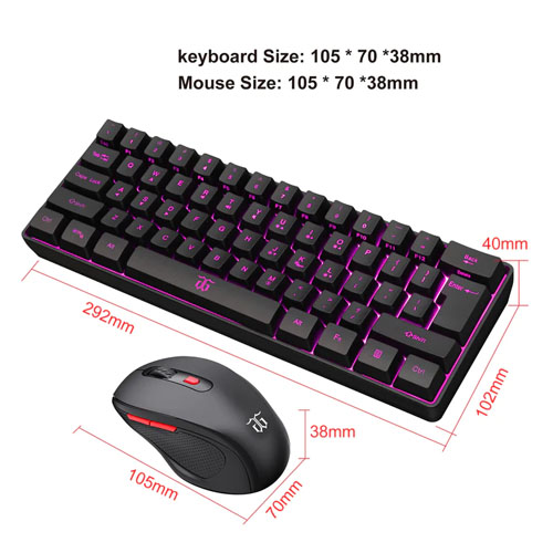 Wireless Keyboard and Mouse, WisFox USB Computer Keyboard with Silent Keys,  Long Battery Life, 2.4GHz Full-Size Lag-Free Cordless Combo for PC Laptops