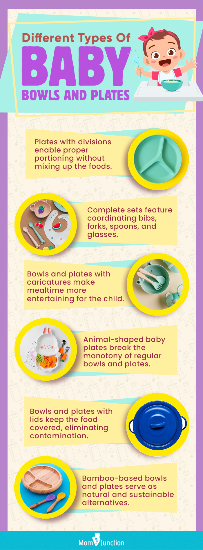 Baby Bowls for Toddlers and 6 Months Old Babies, BPA Free, for Solid Feeding & Storage, Avoid Food Spills, Less Mess on The Floor, Great Baby Shower