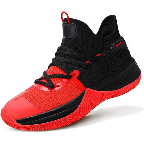 New 4 Kids Basketball Shoes Children Outdoor Sports Shoes Gym Red