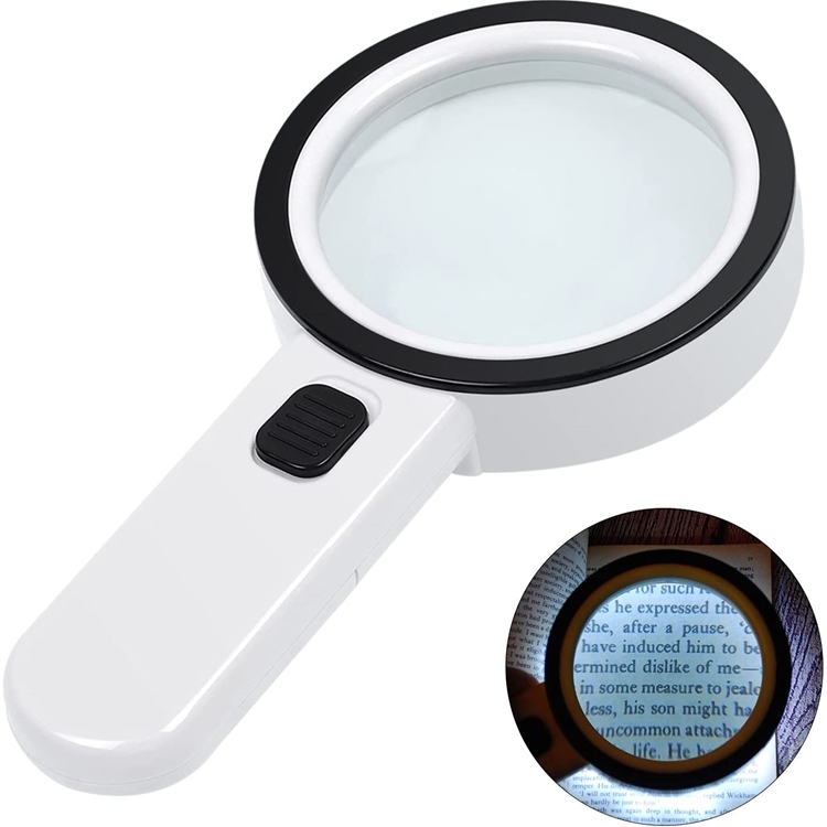 3 LED Light 45x Handheld Magnifier Reading Magnifying Glass Lens Jewelry Loupe, Women's, Size: 1XL, Black