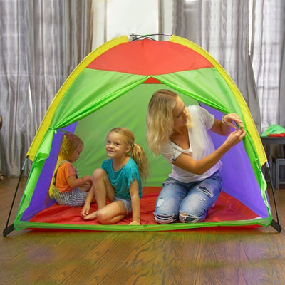 Kids pop up Camping Tent - Bright Colorful Play Tent for Indoor
