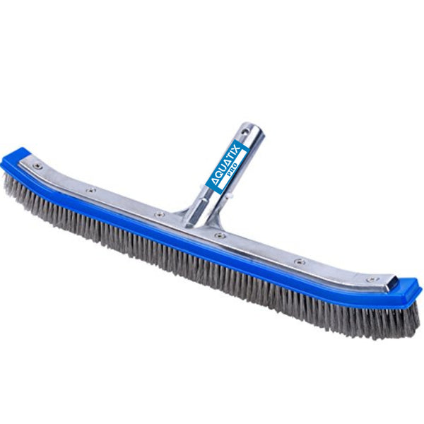 20 Flexible Floor & Wall Pool Brush Polished Aluminum Ez Clip