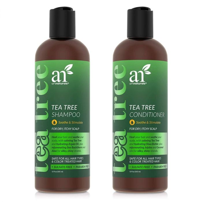 Viking Revolution Tea Tree Shampoo and Conditioner Set - Hydrates  Moisturizes Soothes Dry and Itchy Scalps - With Natural Tea Tree Oil - 17 oz