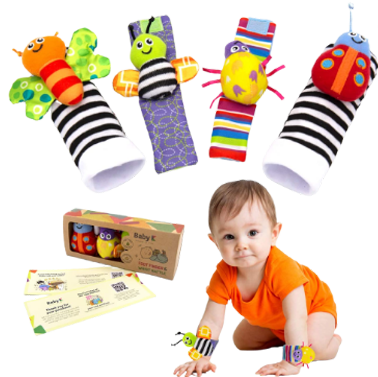 Buy Baby Toys for 0-12 Months Infant Rattle Toy Socks Wrist Rattles & Foot  Rattles Foot Finders (Monkey & Panda) Online at Low Prices in India 