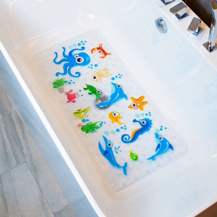 Baby Bath Mats Non Slip Anti Mould, Zoo Dinosaur Bath Mat Shower Mat for  Kids Toddler Safety Bathroom Bathtub Mat with Suction Cups,Environmental