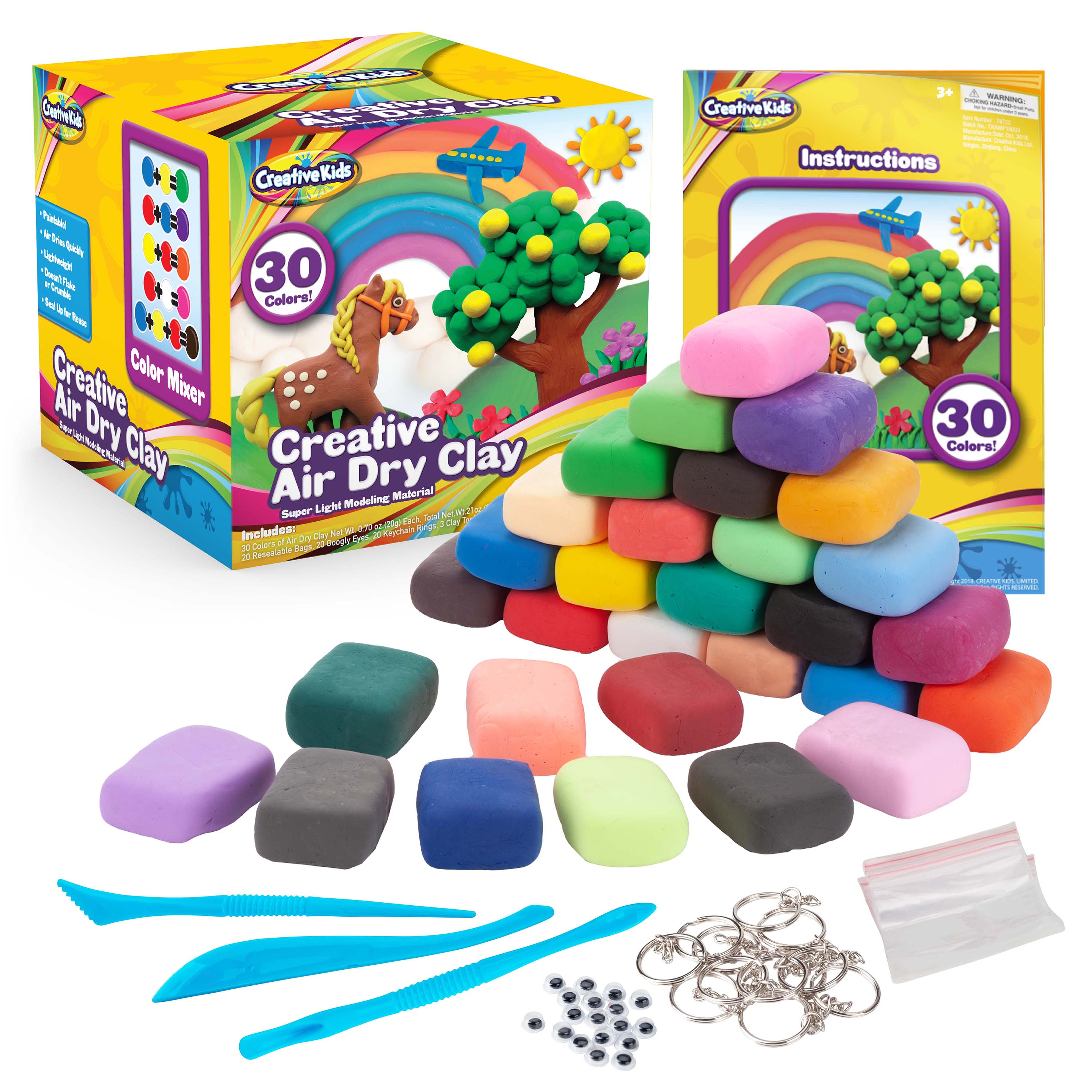Modeling Clay Kit - 62 Colors Air Dry Magic Clay , Best Gift for