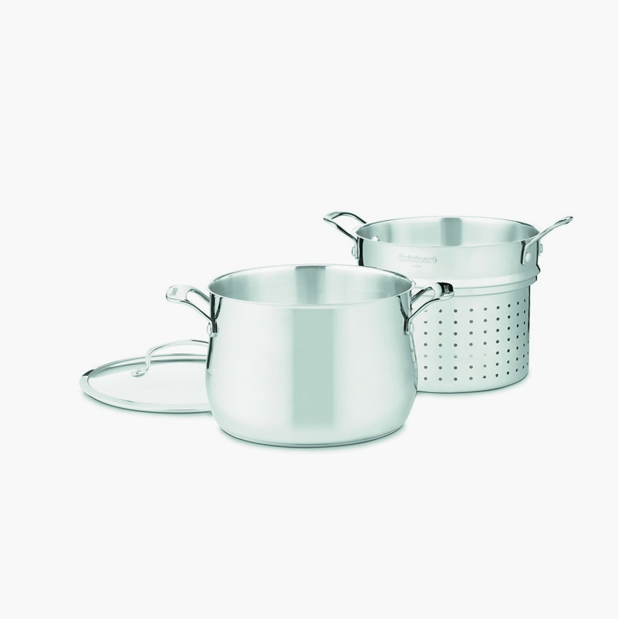 AVACRAFT 1810 Stainless Steel, 4 Piece Pasta Pot with Strainer Insert, Stock Pot with Steamer Basket and Pasta Pot Insert, Pasta