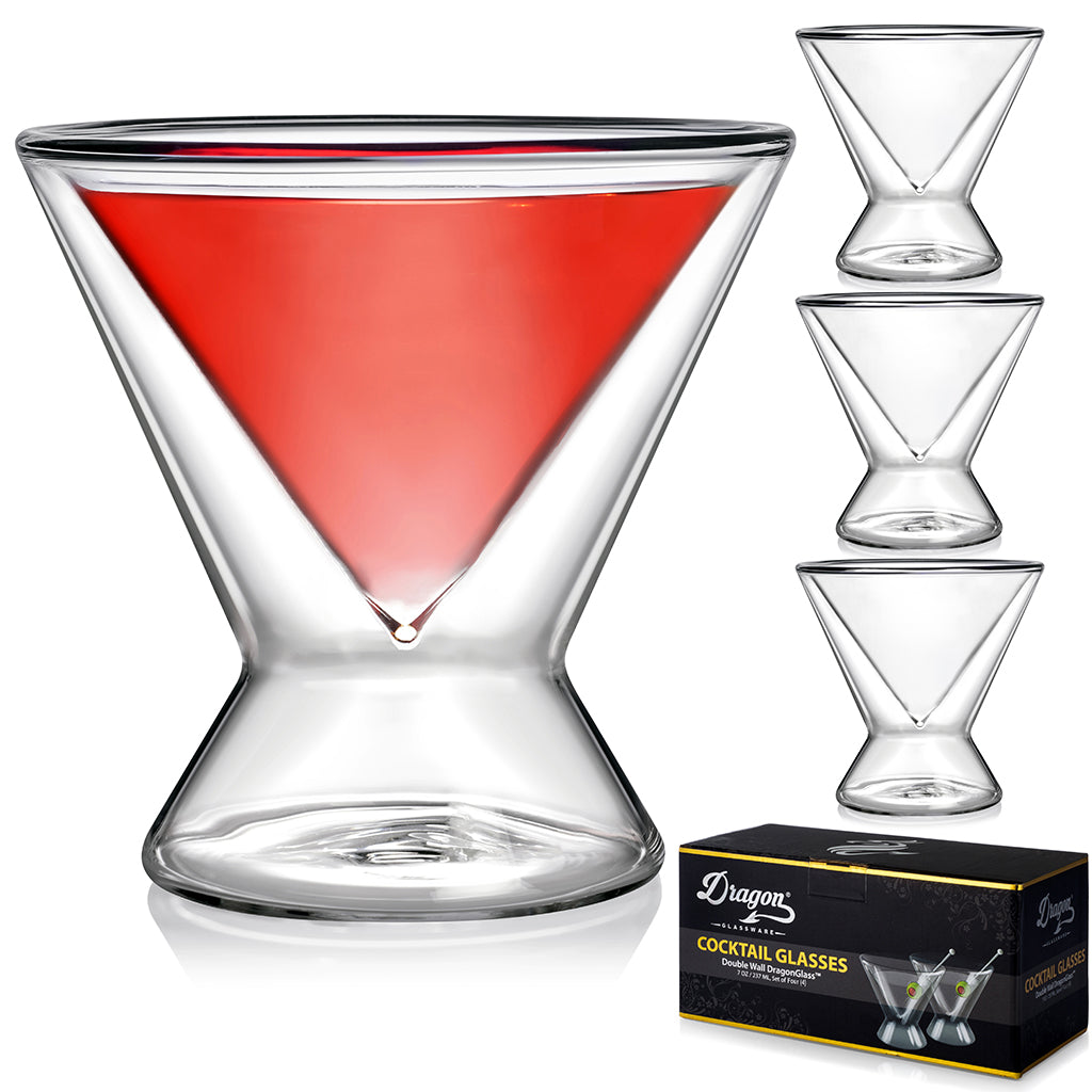 ELIXIR GLASSWARE Stemless Martini Glasses Set of 4