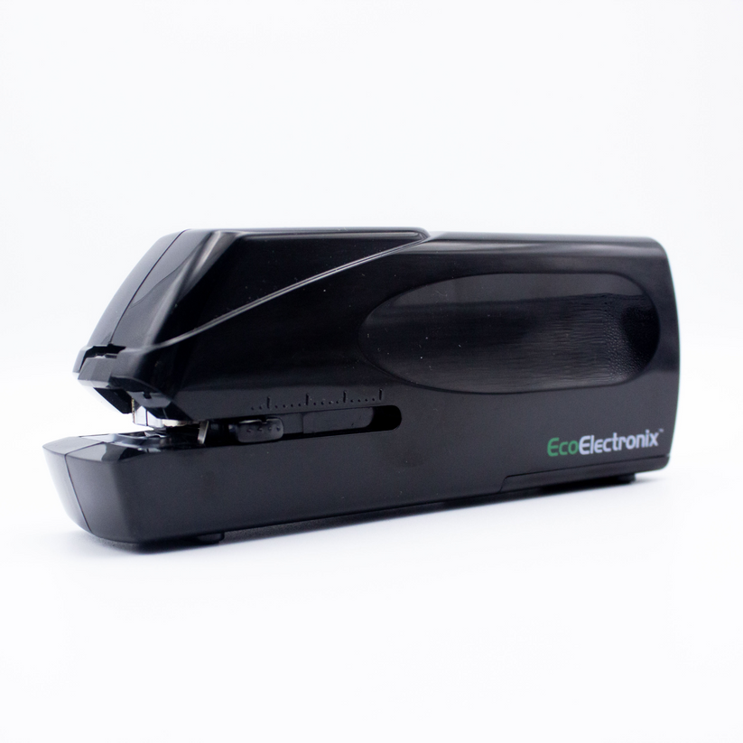 EcoElectronix Portable Automatic Electric Stapler - 30 Sheet Capacity,  Quiet Operation, Jam-Free and Easy Reload - AC Adapter/Battery Powered,  (Black)