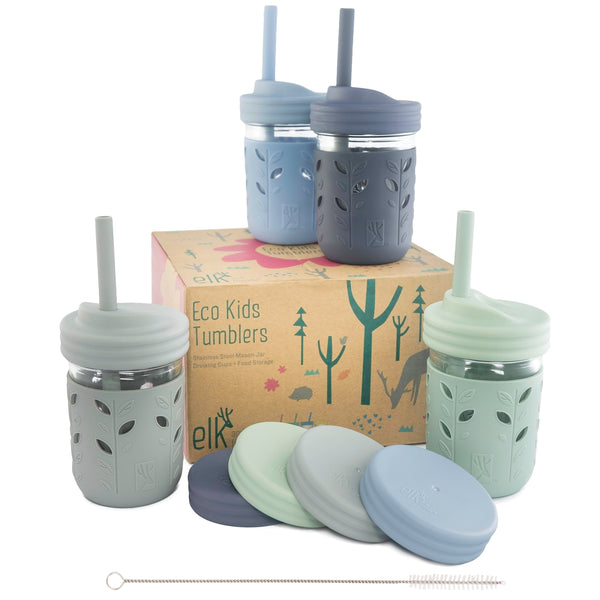 Rommeka Straw Cups for Kids, 12oz Stainless Steel Toddler Cups with Straws and Lids, Unbreakable Spill Proof Cups for Kids, F
