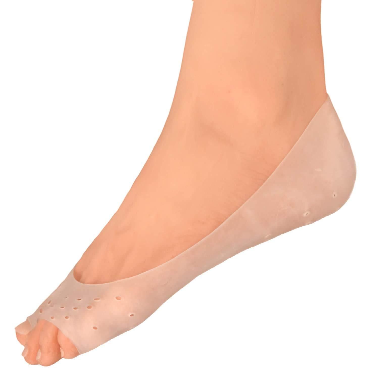 Zentoes Moisturizing Heel Socks 2 Pairs Gel Lined Toeless Spa